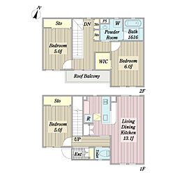 グリシーヌ 1階3LDKの間取り