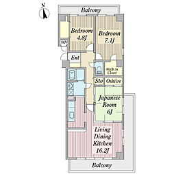フォルトゥーナ 6階3LDKの間取り