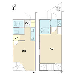 メゾン飛鳥 1階1LDKの間取り