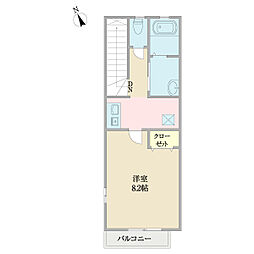 クレアシオン八千代台西B 1Kの間取図画像