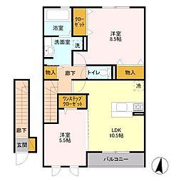 アネックス永野 2LDKの間取図画像