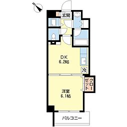 アルテミス公津 1DKの間取図画像