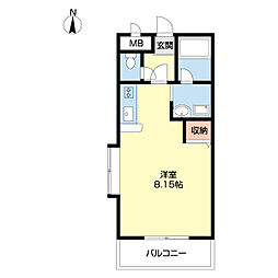 NorthValley ワンルームの間取図画像