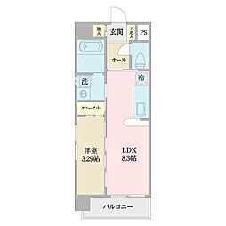 レ・リシェス仙台駅東 1LDKの間取図画像