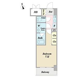 CINZA大和町 1Kの間取図画像