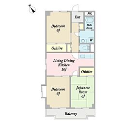 ペアビレッジ 2階3LDKの間取り