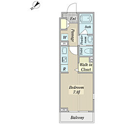 京成松戸線 北初富駅 徒歩1分の賃貸アパート 2階1Kの間取り