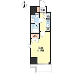 グリーン御徒町 4階1Kの間取り