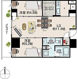 ブランヴェール 3階2LDKの間取り