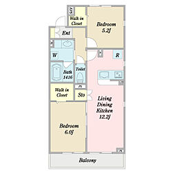 Ｓｏｌｖｉａ 1階2LDKの間取り