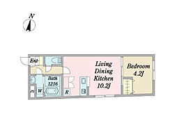 CONTRAIL千住TERRACE 1LDKの間取図画像