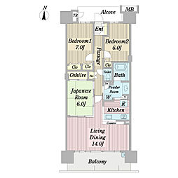 東京フロンティアシティパーク&パークス 3LDKの間取図画像
