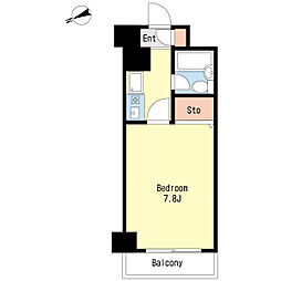 コスモ浦安舞浜 2階1Kの間取り