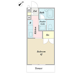 クライン・キーファー 1Kの間取図画像