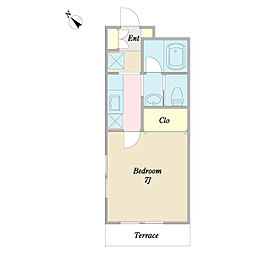 アネーロ舞浜 1Kの間取図画像