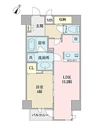 プロシード釣鐘 14階1LDKの間取り