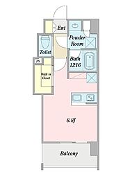 イレーネ南森町 10階1Kの間取り