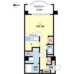 シュエット吉本 ワンルームの間取図画像