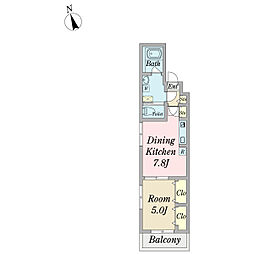 グランツ　ラ　ヴィータ 1階1DKの間取り