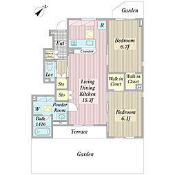 間取図画像 2LDK