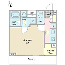エムエスミネルヴァ 1Kの間取図画像
