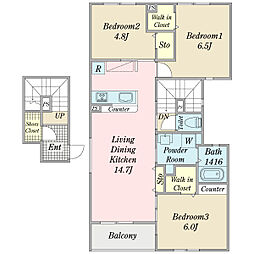 アーブル 3LDKの間取図画像