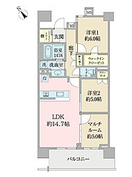 クオン流山おおたかの森 2SLDKの間取図画像