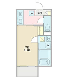 LECOCON瑞穂 2階1Kの間取り