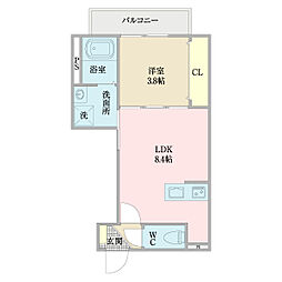グランディール高畑 1LDKの間取図画像