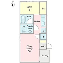 コレクション新瑞橋 2階ワンルームの間取り