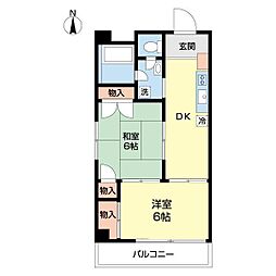 近藤ビル 5階2DKの間取り