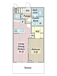 SerenaCourt 1LDKの間取図画像