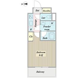 サンステージ金山 1Kの間取図画像