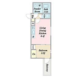 クレイン新瑞橋 1LDKの間取図画像