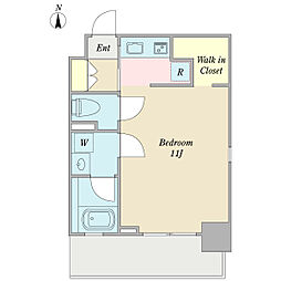 レジデンスSUN.K 1Kの間取図画像