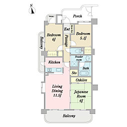ライオンズマンション四軒家 3LDKの間取図画像