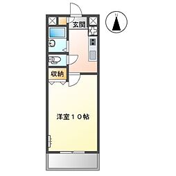 大石ビル 1Kの間取図画像
