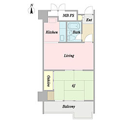 藤塚コーポラス 2Kの間取図画像