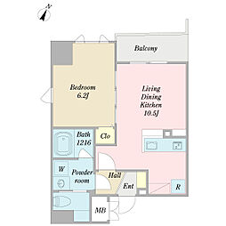 ラ・ルーチェ東大泉 6階1LDKの間取り