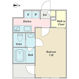 ＲｉｃｏＭｉｉ 3階1Kの間取り