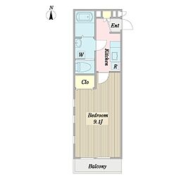 ガーディニアヒルズ 1階1Kの間取り