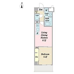 VORT中村IIresidence 1LDKの間取図画像