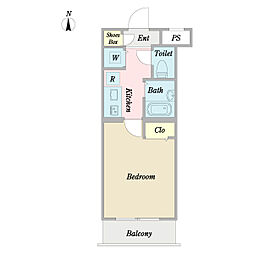 スカイコート都立家政EAST 1Kの間取図画像