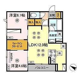 GrandValley 博多（グランバレ ハカタ） 1階2LDKの間取り