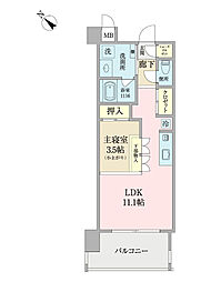 LINO高宮 1LDKの間取図画像