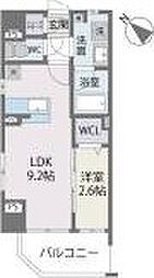 ブランシエル六本松 1LDKの間取図画像
