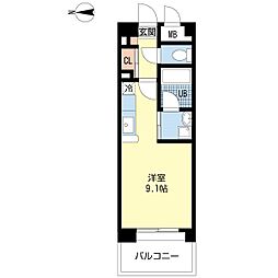 プラセール野芥 ワンルームの間取図画像