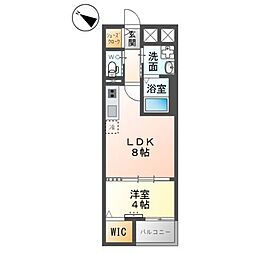 プリマヴェーラ那の津 1LDKの間取図画像