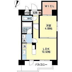 ラ・フィーネ赤坂 1LDKの間取図画像