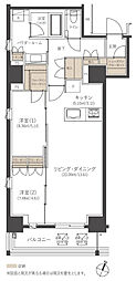 福岡市中央区薬院2丁目マンション 2LDKの間取図画像